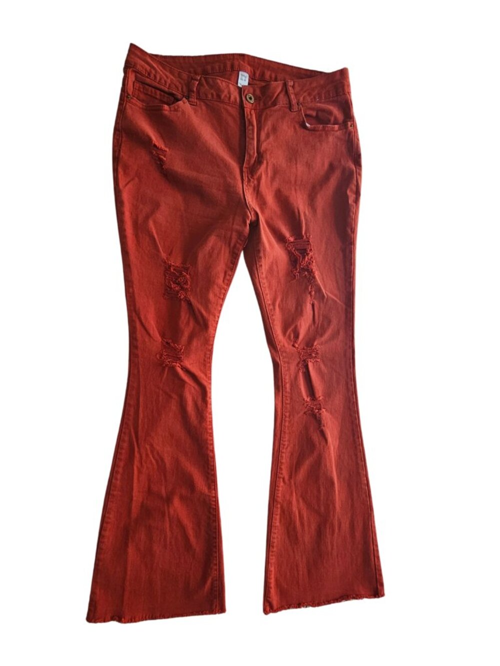 Retro women’s 14W Distressed Orange Flares
